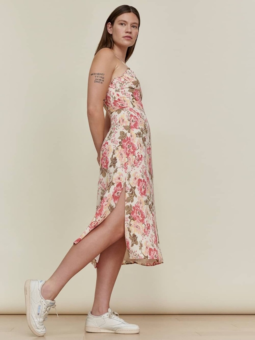 Reformation Cassandra Pink Floral Midi Dress Size 2 NWT - Picture 2 of 16